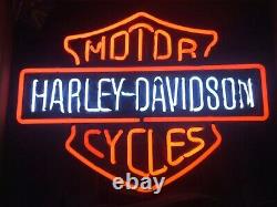 20x16Harley-Davidson HD Motorcycle Neon Sign Real Glass Handmade Sign US Stock