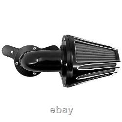 Black Cone Aluminum Air Cleaner Filter with Gray Intake Element Fits For Harley