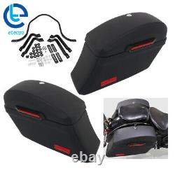 Black Motorcycle Luggage Hard Saddle Bags Universal For Yamaha Kawasaki Honda