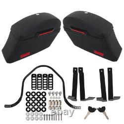 Black Motorcycle Luggage Hard Saddle Bags Universal For Yamaha Kawasaki Honda