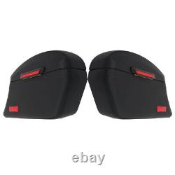 Black Motorcycle Luggage Hard Saddle Bags Universal For Yamaha Kawasaki Honda