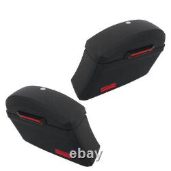 Black Motorcycle Luggage Hard Saddle Bags Universal For Yamaha Kawasaki Honda