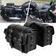 Black Motorcycle Saddle Bags For Harley Street Bob Softail Side Tool Bag Luggage