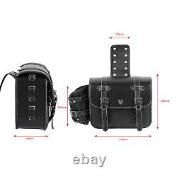 Black Motorcycle Saddle Bags For Harley Street Bob Softail Side Tool Bag Luggage