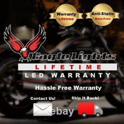 Eagle Lights 2 Bullet Front LED Turn Signals for Harley Davidson White Halo HD