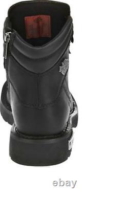 HARLEY-DAVIDSON FOOTWEAR Men's Electron Black Leather Motorcycle Boots D96017