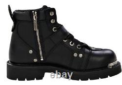 HARLEY-DAVIDSON FOOTWEAR Mens Brake Buckle Black Leather Motorcycle Boots D91684