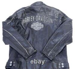 HARLEY DAVIDSON Large Leather Jacket Very Good Vintage Condition