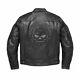 HD Blouson CUIR Motorcycle Harley-Davidson Skull Reflective Leather Biker Jacket