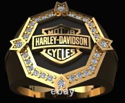 Harley Davidson Bike Motorcycle Skull Solid Eagle Gift 925 Sterling Silver Ring