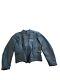 Harley Davidson Black Leather Cinch Waist Lined Jacket WithSpellout On Back Size L