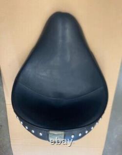 Harley Davidson Corbin Motorcycle Saddle Solo Seat Black Leather with Studs 0948