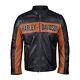 Harley Davidson Embroidered Biker Jacket Men's Genuine Leather 1990 Jacket