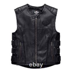 Harley Davidson For Men's Motorcyle Swat Genuine Cowhide Leather Biker Vest