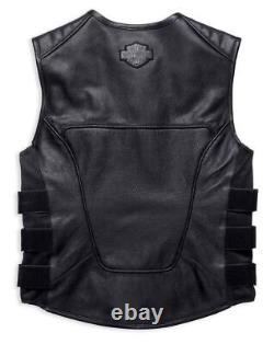 Harley Davidson For Men's Motorcyle Swat Genuine Cowhide Leather Biker Vest