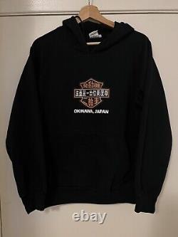 Harley Davidson Hoodie Adult Size M Black Okinawa Japan Big Al's Motorcycle