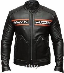 Harley Davidson Leather Jacket Gold Berg Cafe Racer Jacket Biker Motorcycle Coat