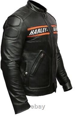 Harley Davidson Leather Jacket Gold Berg Cafe Racer Jacket Biker Motorcycle Coat