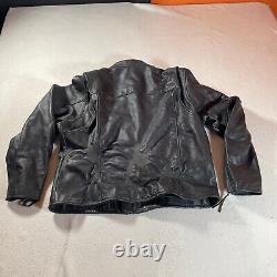 Harley Davidson Leather Jacket Mens 2XL Black Motorcycle DIstressed Back Bike