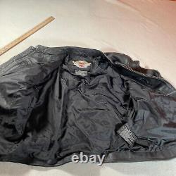 Harley Davidson Leather Jacket Mens 2XL Black Motorcycle DIstressed Back Bike