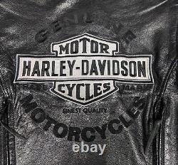 Harley Davidson Leather Motorcycle Jacket Womens Medium Black'Miss Enthusiast