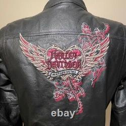 Harley Davidson Leather Women's Motorcycle Riding Jacket Size Medium