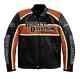 Harley Davidson Men Cruiser Orange Motorcycle Leather Biker Vintage Jacket