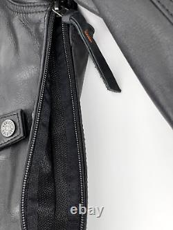 Harley-Davidson Men WICK TWISTER Black Leather Jacket L 98023-18VM Triple Vent