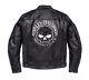 Harley Davidson Men's Blouson CUIR Reflective Skull Genuine Leather Biker Jacket