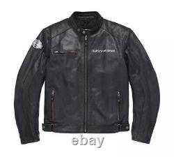 Harley Davidson Men's Blouson CUIR Reflective Skull Genuine Leather Biker Jacket