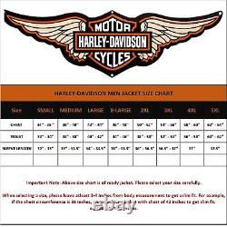 Harley Davidson Men's Cruiser Orange Motorcycle 100% Leather Biker Safety Jacket