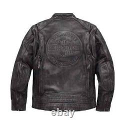 Harley Davidson Men's Dauntless Convertible 2 in 1 Genuine Cowhid Leather Jacket