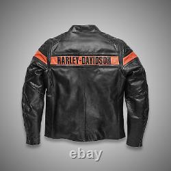 Harley Davidson Men's Genuine Leather Motorcycle Jacket HD Jacket Perfect Gift