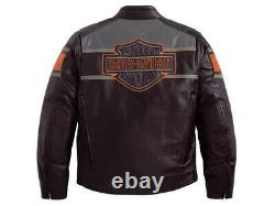 Harley Davidson Men's Leather Jacket Motorcycle Vintage Biker Black Jacket