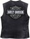Harley Davidson Men's Moto Café Biker Vest Motorcycle 100% Genuine Leather Vest