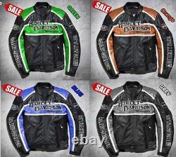 Harley Davidson Men's Motorcycle Biker Genuine Leather Jacket Motorbike Jacket