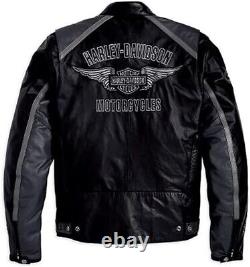 Harley Davidson Men's Motorcycle Biker Genuine Leather Jacket Motorbike Jacket