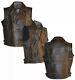 Harley Davidson Men's Motorcycle Knuckle Distressed Biker Genuine leather Vest