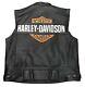 Harley Davidson Men's Motorcycle Motorbike Black Biker Genuine Leather Vest