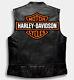 Harley Davidson Men's Motorcycle Passing Link Black Biker Leather Vest for Men