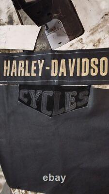 Harley Davidson Men's Motorcycle Passing Link Black Biker Leather Vest for Men