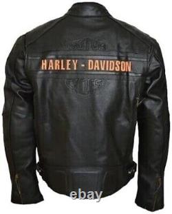 Harley-Davidson Men's Motorcycle Vintage Biker Distressed Real Leather Jacket