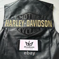 Harley Davidson Men's Passing Link Leather Vest, Men's Biker Vest, Harley Vest