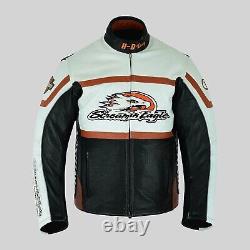 Harley Davidson Men's Raceway Screaming Eagle Real Cowhide Leather Biker Jacket