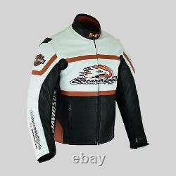 Harley Davidson Men's Raceway Screaming Eagle Real Cowhide Leather Biker Jacket