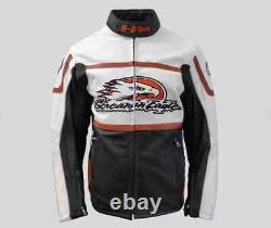 Harley Davidson Men's Screaming Eagle Handmade Genuine Motorcycle Leather Jacket