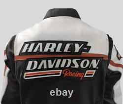 Harley Davidson Men's Screaming Eagle Handmade Genuine Motorcycle Leather Jacket