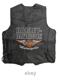 Harley-Davidson Men's Vest Biker Cafe Racer Motorcycle Genuine Cowhide Leather