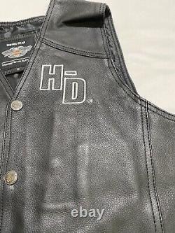 Harley-Davidson Men's Vest Biker Cafe Racer Motorcycle Genuine Cowhide Leather