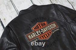 Harley Davidson Mens Roadway Bar&Shield Black Leather Riding Jacket L 98015-10VM